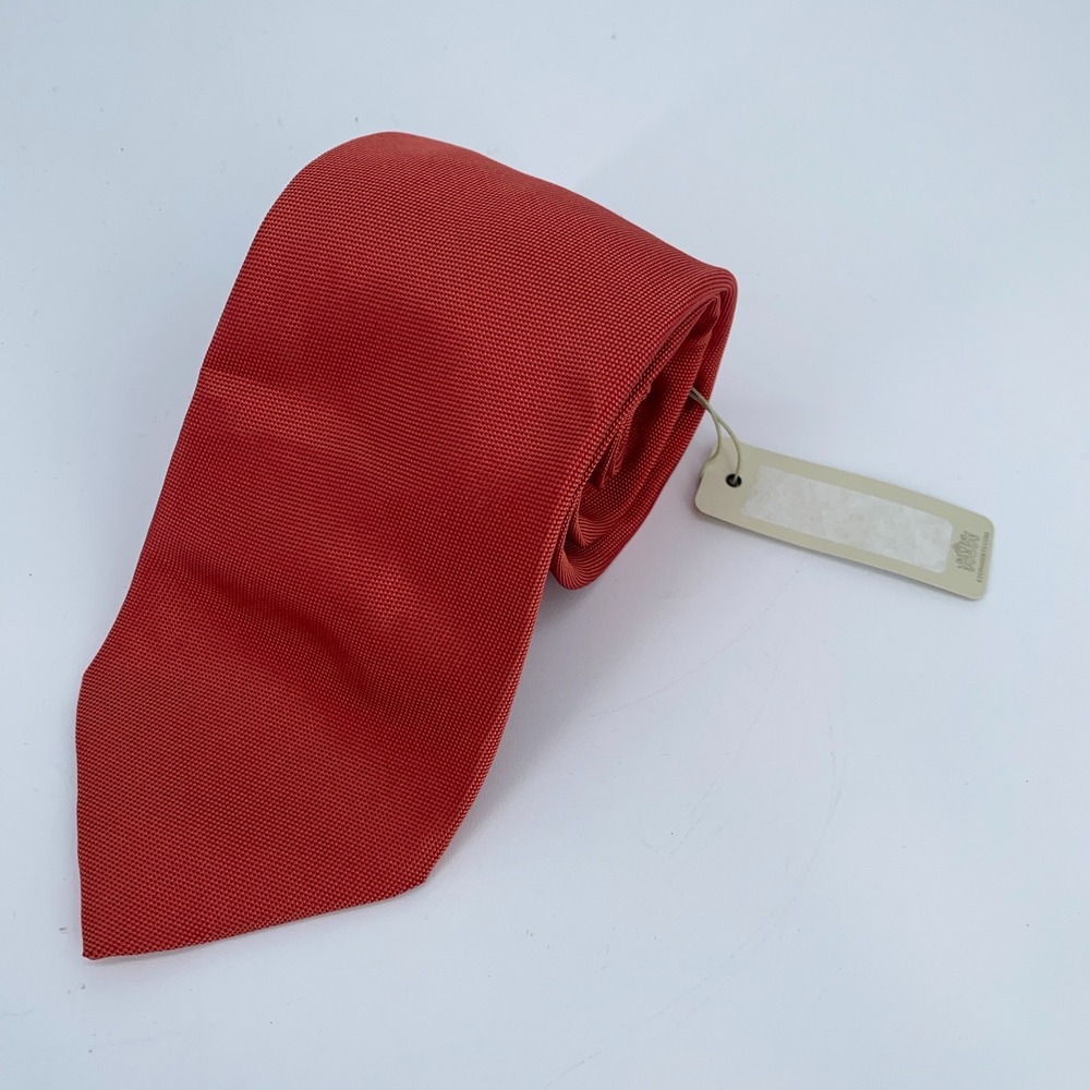 Eton Tie Mens One Size Orange Silk Professional Classic Necktie Italy Made NWT